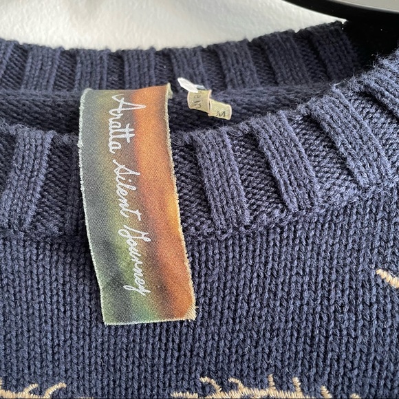 Aratta Silent Journey Embroidered Knit Sweater Size Medium - Picture 4 of 6